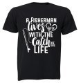 A Fisherman Lives Here - Adults - T-Shirt