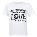 All You Need is Love... and a Dog! - Adults - T-Shirt - L / Black / Short