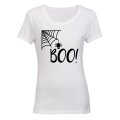 Boo! Spiderweb - Halloween - Ladies - T-Shirt