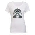 Bunny Stencil - Easter - Ladies - T-Shirt