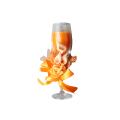 Champagne Scented Candle Glasses with Flower Ribbon  Orange, Floral Bouquet Aroma