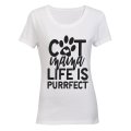 Cat Mama - Life is Purrfect - Ladies - T-Shirt