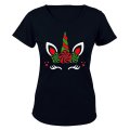 Colourful Christmas Unicorn - Ladies - T-Shirt