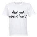 Clear your mind of 'Can't' - Adults - T-Shirt