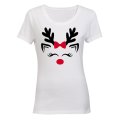 Cute Christmas Reindeer - Ladies - T-Shirt