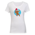 Dancing Christmas Gingerbread Man - Ladies - T-Shirt