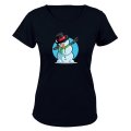 Dancing Christmas Snowman - Ladies - T-Shirt