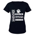 Dogs Make Me Happy - Ladies - T-Shirt