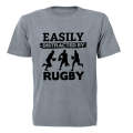 Easily Distracted by RUGBY - Kids T-Shirt