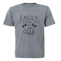 Easily Distracted by CATS - Adults - T-Shirt