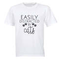 Easily Distracted by CATS - Adults - T-Shirt