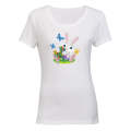 Easter Bunny Flowers - Ladies - T-Shirt
