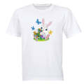 Easter Bunny Flowers - Kids T-Shirt