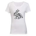 Easter Bunny Doodle - Ladies - T-Shirt
