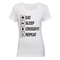 Eat. Sleep. Crossfit. Repeat. - Ladies - T-Shirt