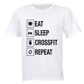 Eat. Sleep. Crossfit. Repeat - Adults - T-Shirt