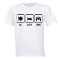 Eat. Sleep. Game - Adults - T-Shirt