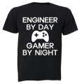 Engineer by Day - Gamer by Night - Adults - T-Shirt