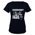 Exercise? Thought Extra Fries - Ladies - T-Shirt