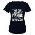 Fishing With Her Husband - Ladies - T-Shirt