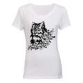 Floral Cat - Ladies - T-Shirt