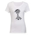 Floral Giraffe - Ladies - T-Shirt