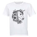 Floral Unicorn - Kids T-Shirt