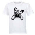 French Bulldog - Peeking - Adults - T-Shirt