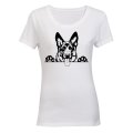 German Shepherd Peeking - Ladies - T-Shirt