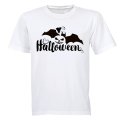Halloween - Pumpkin & Bat - Adults - T-Shirt