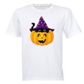 Halloween Peeking Cat - Kids T-Shirt
