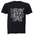 Happy Birthday - Letter Design - Adults - T-Shirt