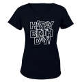 Happy Birthday - Letter Design - Ladies - T-Shirt
