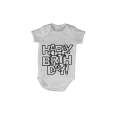 Happy Birthday - Letter Design - Baby Grow