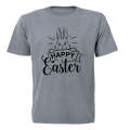 Happy Easter - Peeking Bunny - Adults - T-Shirt