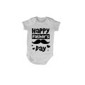 Happy Fathers Day - Mustache & Hearts - Baby Grow