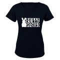 Happy Easter - Bunny Silhouette - Ladies - T-Shirt