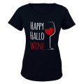 Happy Hallo-Wine - Halloween - Ladies - T-Shirt
