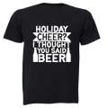 Holiday BEER - Christmas - Adults - T-Shirt