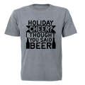 Holiday BEER - Christmas - Adults - T-Shirt