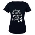 Home is Where You Park Your Broom - Halloween - Ladies - T-Shirt