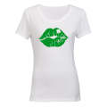 Irish Kiss - Lips - St. Patrick's Day - Ladies - T-Shirt
