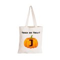 J - Halloween Pumpkin - Eco-Cotton Trick or Treat Bag