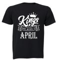 Kings Are Born in April - Kids T-Shirt