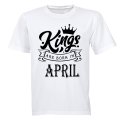 Kings Are Born in April - Kids T-Shirt