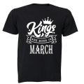 Kings Are Born in March - Kids T-Shirt