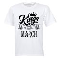 Kings Are Born in March - Kids T-Shirt