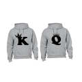 K + Q = King + Queen- Front Print - Couples Hoodies (1 Set)