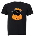 Halloween Kitten in a Pumpkin - Kids T-Shirt