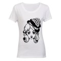 Lady Icon with Feather Hat - Ladies - T-Shirt